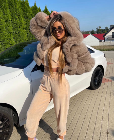 Futerko z kapturem zimny beż