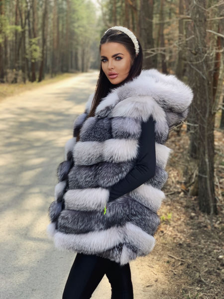 Kamizelka z Kapturem z Połączenia Lisów Blue Frost i Frost